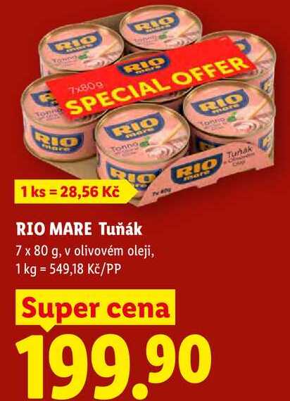 RIO MARE Tuňák, 7x 80 g