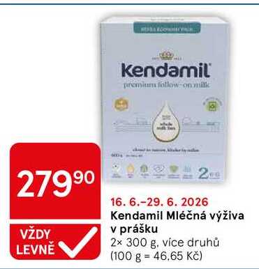 Kendamil Mléčná výživa v prášku, 2x 300 g, více druhů  