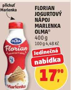 FLORIAN JOGURTOVÝ NÁPOJ MARLENKA OLMA, 400 g