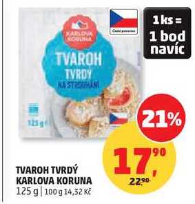 TVAROH TVRDÝ KARLOVA KORUNA, 125 g