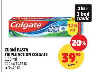 ZUBNÍ PASTA TRIPLE ACTION COLGATE, 125 ml