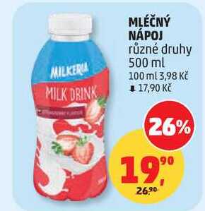 MLÉČNÝ NÁPOJ různé druhy, 500 ml