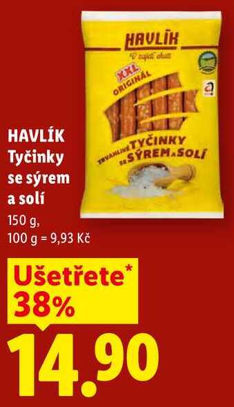 HAVLÍK Tyčinky se sýrem a solí, 150 g