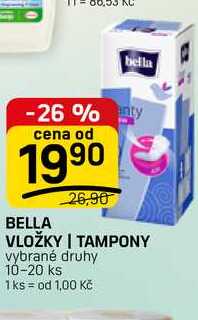 BELLA VLOŽKY | TAMPONY vybrané druhy 10-20 ks 