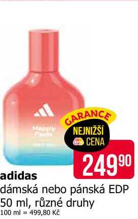 adidas dámská nebo pánská EDP 50 ml, různé druhy