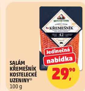 SALÁM KŘEMEŠNÍK KOSTELECKÉ UZENINY, 100 g 
