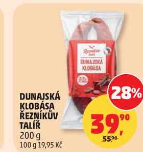DUNAJSKÁ KLOBÁSA ŘEZNÍKŮV TALÍŘ, 200 g