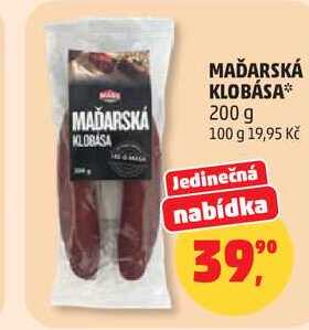 MAĎARSKÁ KLOBÁSA, 200 g 