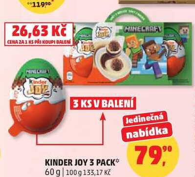 BALENÍ KINDER JOY 3 PACK, 60 g 