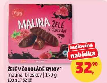 ŽELÉ V ČOKOLÁDĚ ENJOY malina, 190 g