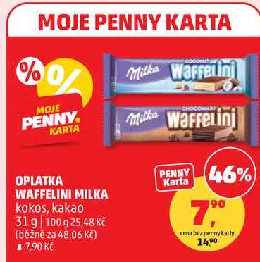 OPLATKA WAFFELINI MILKA kokos, 31 g