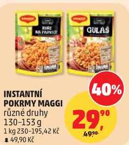 INSTANTNÍ POKRMY MAGGI různé druhy, 130-153 g