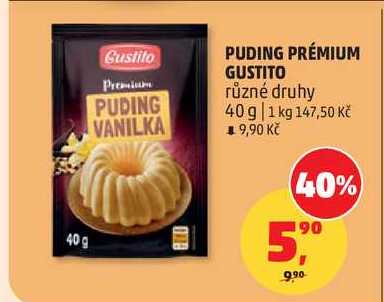 PUDING PRÉMIUM GUSTITO různé druhy, 40 g