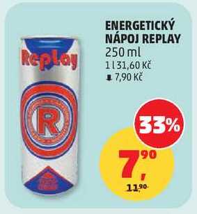 ENERGETICKÝ NÁPOJ REPLAY, 250 ml 
