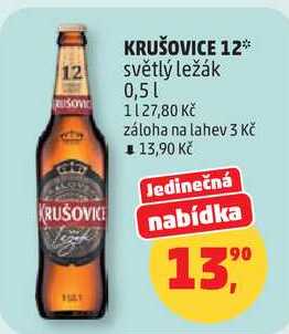 KRUŠOVICE 12 světlý ležák, 0,5 l