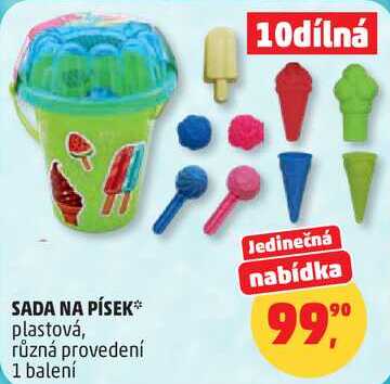 SADA NA PÍSEK plastová, různá provedení, 1 balení