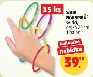 SADA NÁRAMKŮ svítící, délka, 20 cm, 1 balení