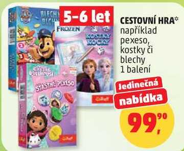 CESTOVNÍ HRA BUCH FROZEN KOSTKY, 1 balení