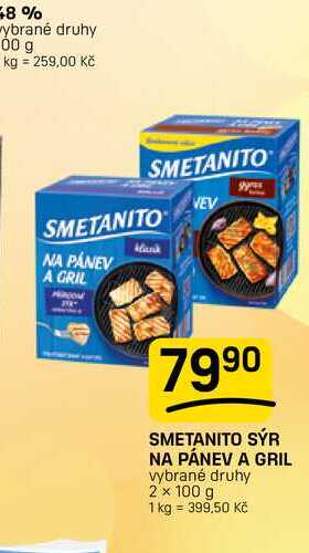 SMETANITO SÝR NA PÁNEV A GRIL vybrané druhy 2 x 100 g