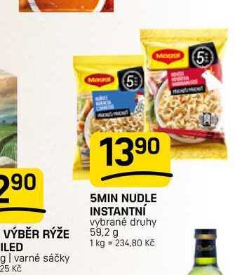 5MIN NUDLE INSTANTNÍ vybrané druhy 59,2 g