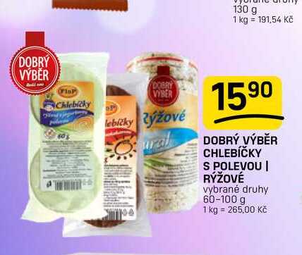 DOBRÝ VÝBĚR CHLEBÍČKY S POLEVOU | RÝŽOVÉ vybrané druhy 60-100 g 