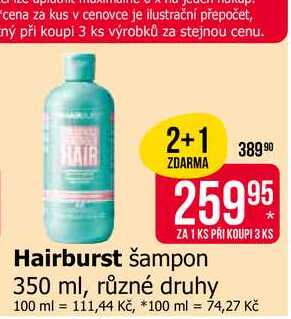 Hairburst šampon 350 ml, různé druhy 