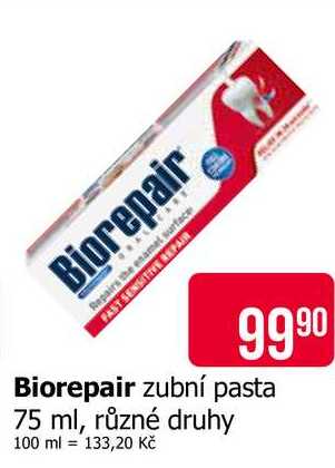 Biorepair zubní pasta 75 ml, různé druhy
