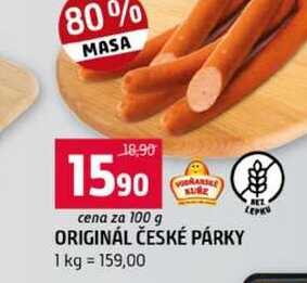 ORIGINÁL ČESKÉ PÁRKY 100g