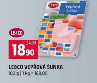 LE&CO VEPŘOVÁ ŠUNKA 100 g
