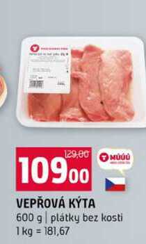 VEPŘOVÁ KÝTA 600 g plátky bez kosti