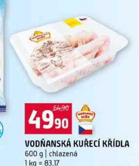 VODŇANSKÁ KUŘECÍ KŘÍDLA 600 g chlazená