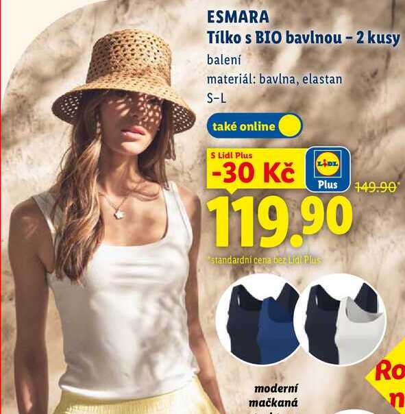 ESMARA Tílko s BIO bavlnou - 2 kusy 