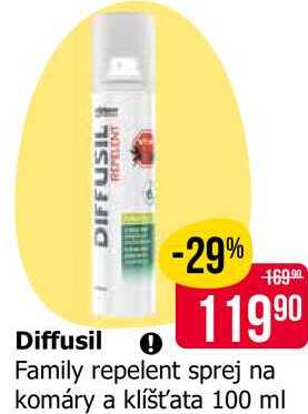 Diffusil Family repelent sprej na komáry a klíšťata 100 ml