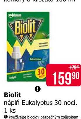 Biolit náplň Eukalyptus 30 nocí, 1 ks