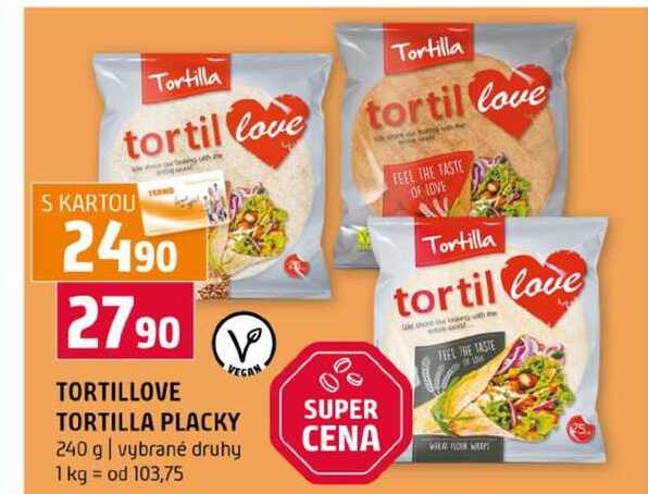 TORTILLOVE TORTILLA PLACKY 240 g vybrané druhy 