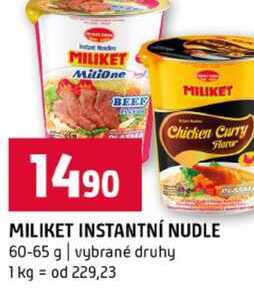 MILIKET INSTANTNÍ NUDLE 60-65 g vybrané druhy 