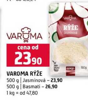 VAROMA RÝŽE 500 g Jasmínová 500 g Basmati 