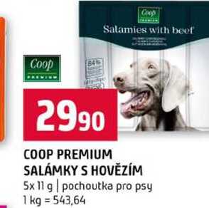 COOP PREMIUM SALÁMKY S HOVĚZÍM 5x 11 g pochoutka pro psy