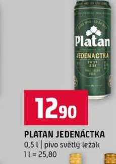 PLATAN JEDENÁCTKA 0,5l pivo světlý ležák