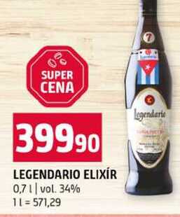 LEGENDARIO ELIXÍR 0,7l vol. 34%