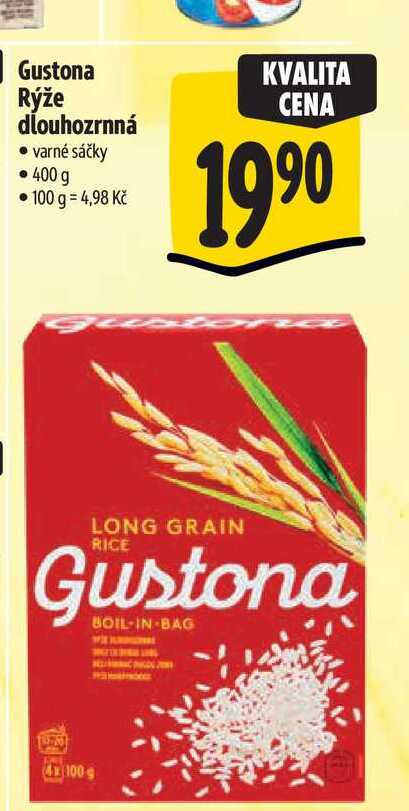 Gustona Rýže dlouhozrnná varné sáčky 400 g  
