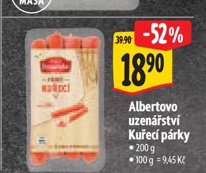   Albertovo uzenářství Kuřecí párky 200 g  