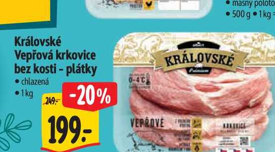 Královské Vepřová krkovice bez kosti - plátky 1 kg
