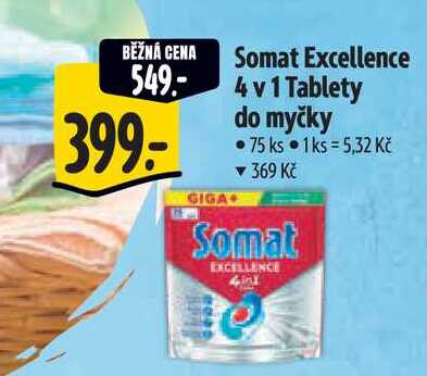 Somat Excellence 4 v 1 Tablety do myčky 75 ks