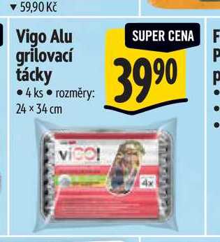  Vigo Alu grilovací tácky 4 ks  