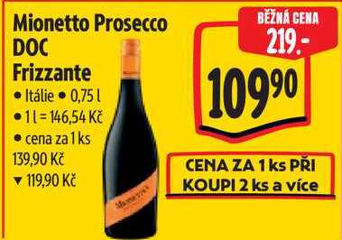 Mionetto Prosecco DOC Frizzante, 0,751