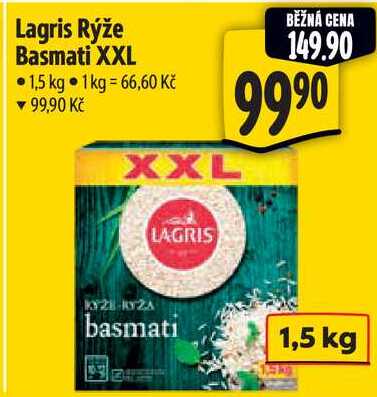 Lagris Rýže Basmati XXL, 1,5 kg