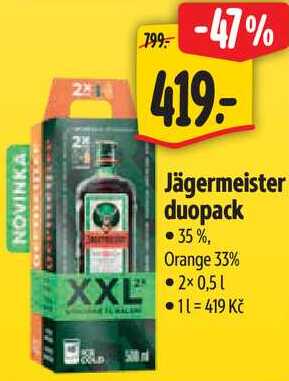 Jägermeister duopack, 2x 0,5 l