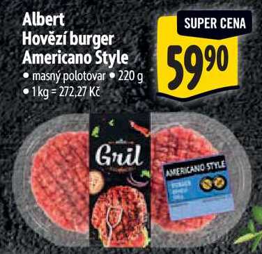 Albert Hovězí burger Americano Style, 220 g
