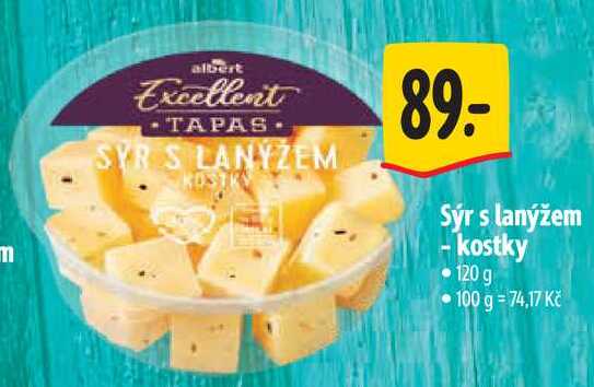 Sýr s lanýžem -kostky, 120 g